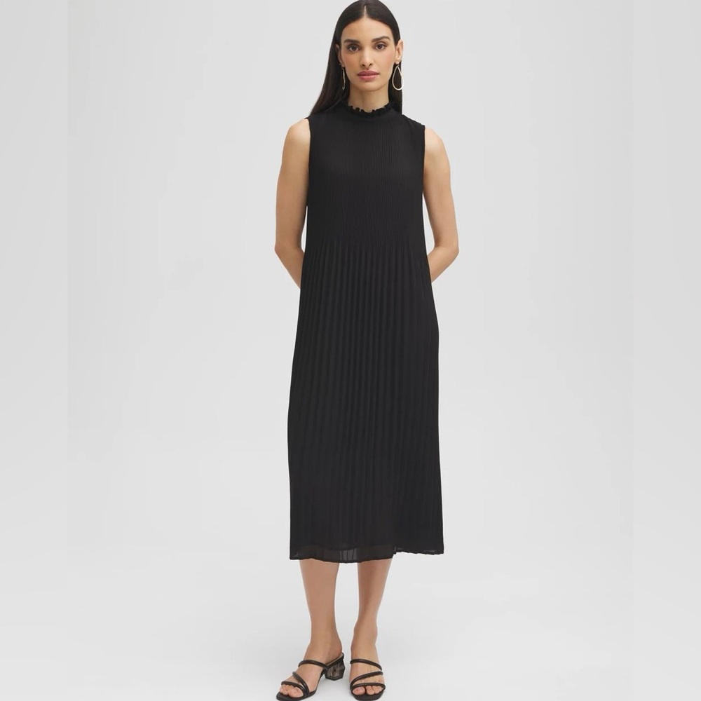Chico’s Black Label Pleat Dress Sleeveless size 6